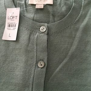LOFT Outlet Sage Green Cardigan Sweater.